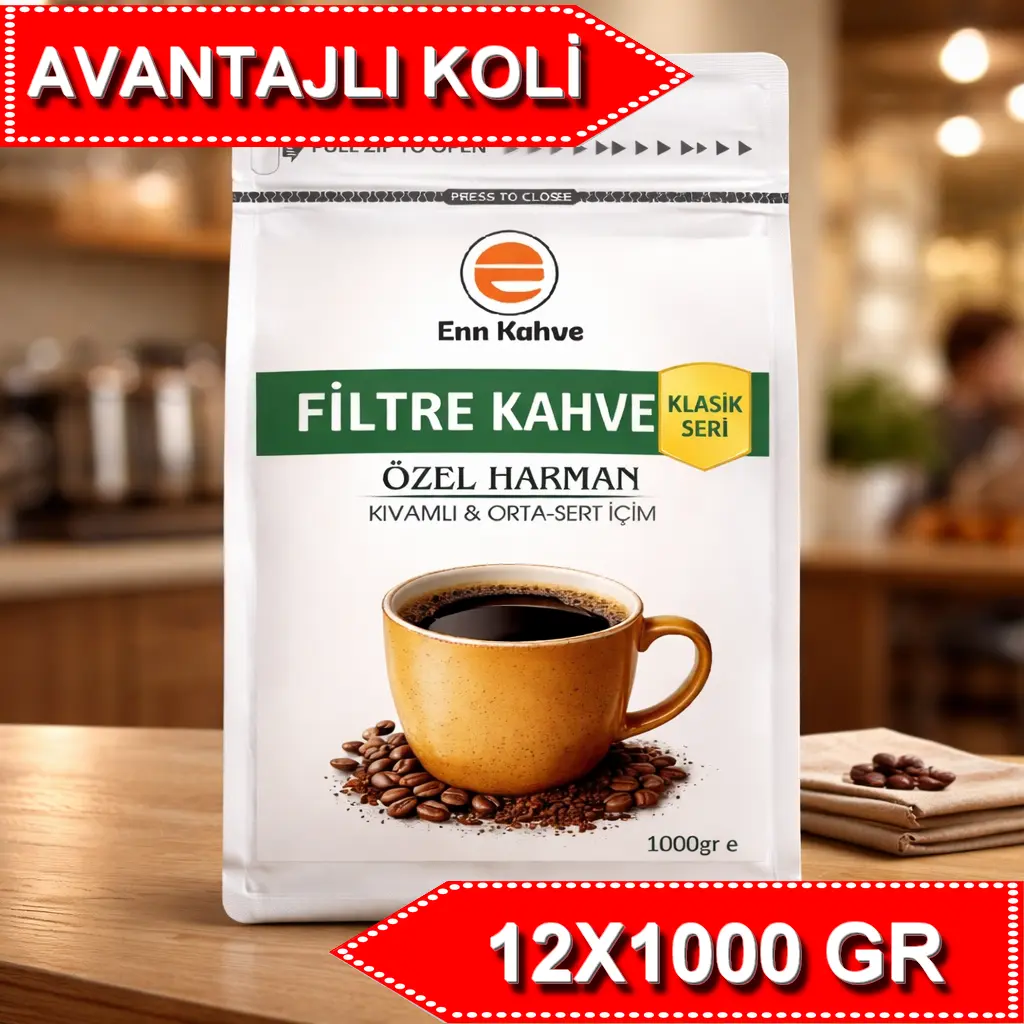 Filtre Kahve - Klasik Seri - 1000gr x 12 Adet Koli | Özel Harman - Kıvamlı & Orta-Sert İçim