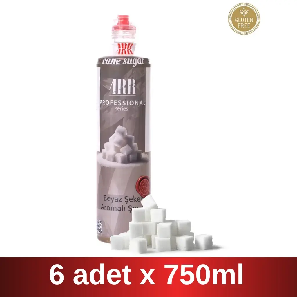 4RR | Beyaz Şeker Aromalı Şurup | 750 ml x 6 Adet Koli