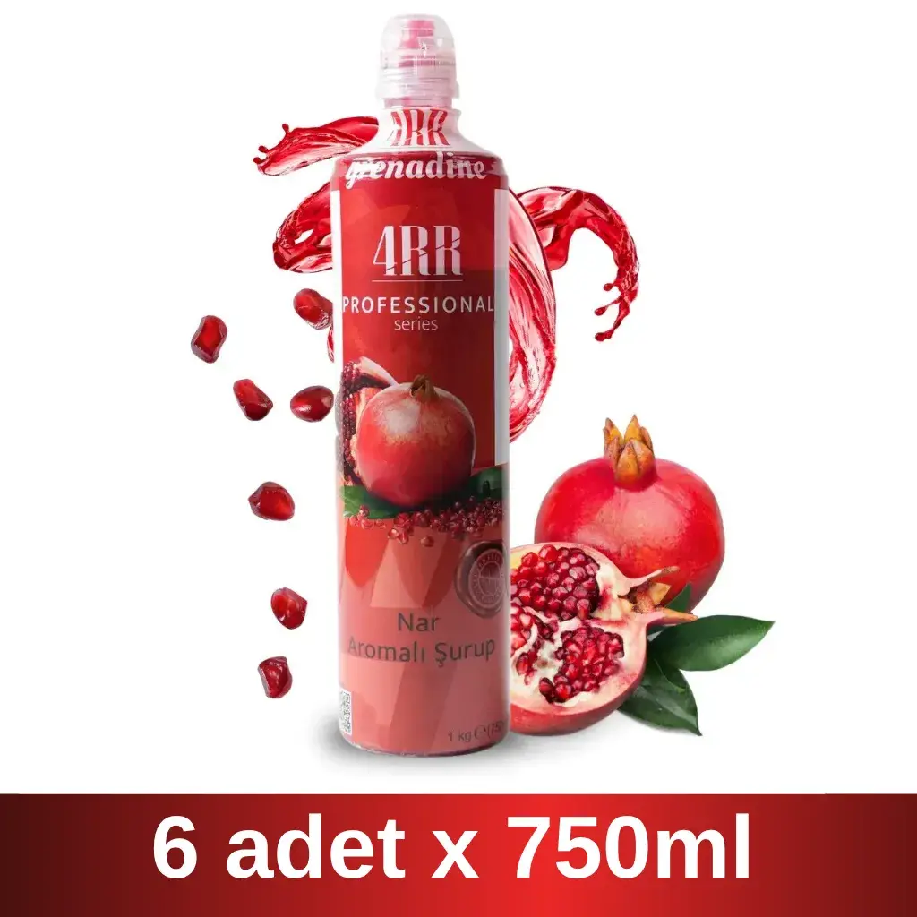 4RR | Nar Aromalı Şurup | 750 ml x 6 Adet Koli