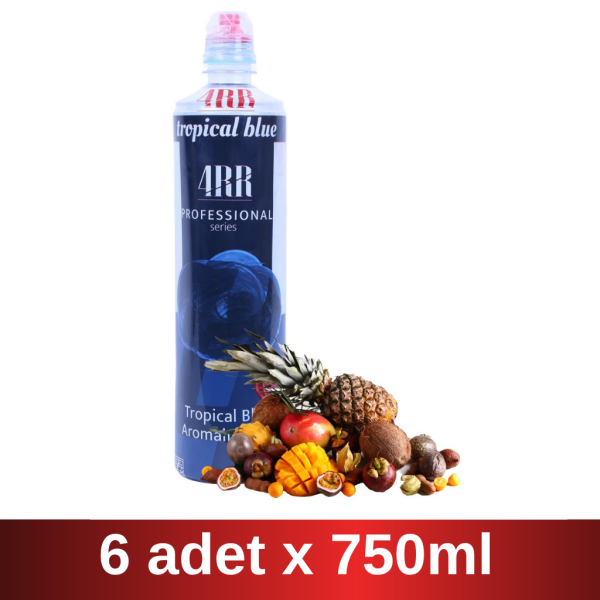 4RR | Tropical Blue Aromalı Şurup | 750 ml x 6 Adet Koli