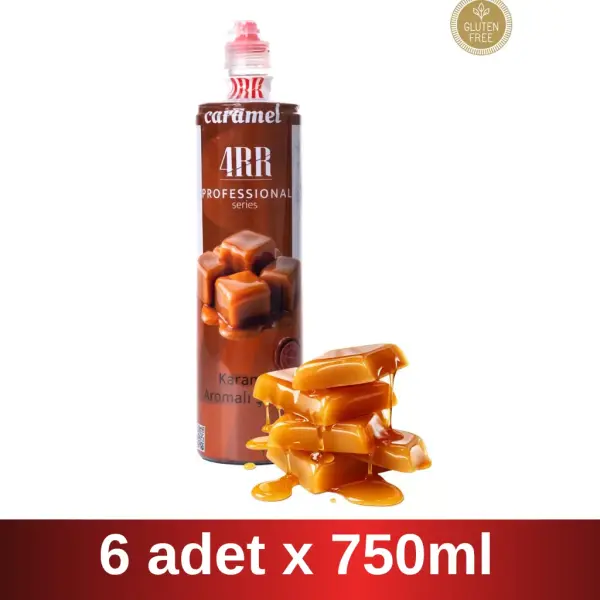 4RR | Karamel Aromalı Şurup | 750 ml x 6 Adet Koli