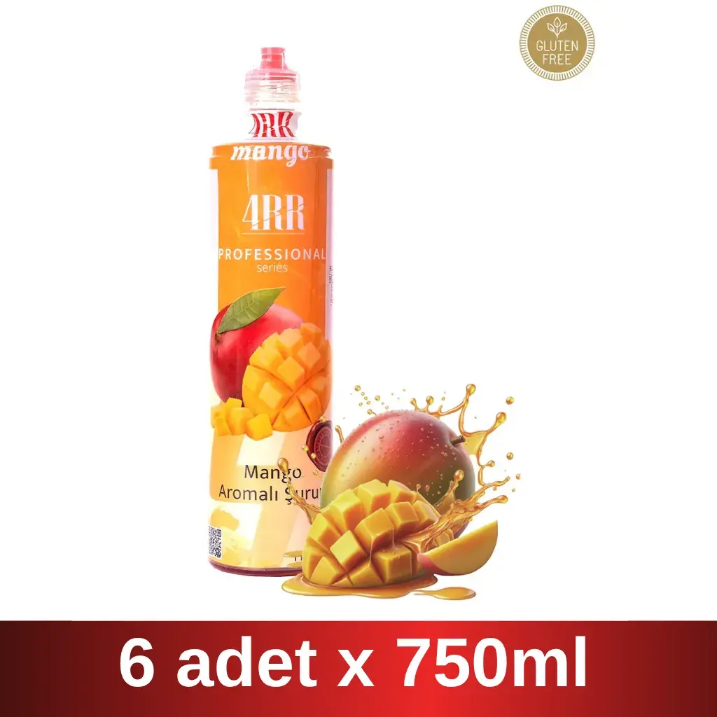 4RR | Mango Aromalı Şurup | 750 ml x 6 Adet Koli