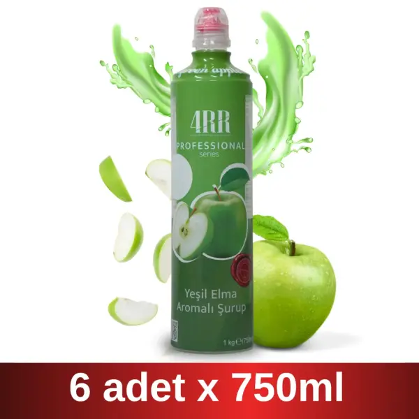 4RR | Yeşil Nane Aromalı Şurup | 750 ml x 6 Adet Koli