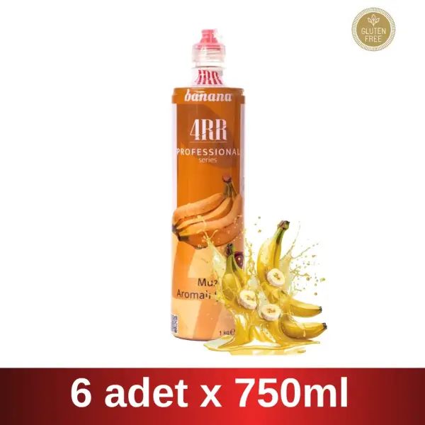 4RR | Muz Aromalı Şurup | 750 ml x 6 Adet Koli