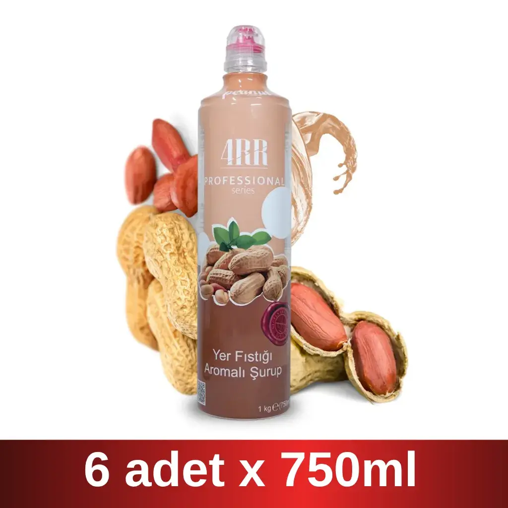4RR | Yer Fıstığı Aromalı Şurup | 750 ml x 6 Adet Koli