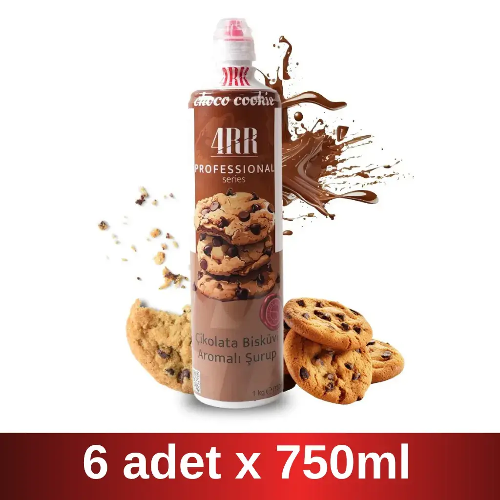 4RR | Çikolatalı Bisküvi Aromalı Şurup | 750 ml x 6 Adet Koli