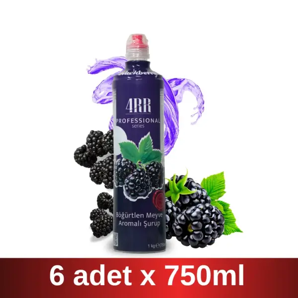 4RR | Böğürtlen Aromalı Şurup | 750 ml x 6 Adet Koli
