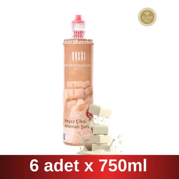 4RR | Beyaz Çikolata Aromalı Şurup | 750 ml x 6 Adet Koli
