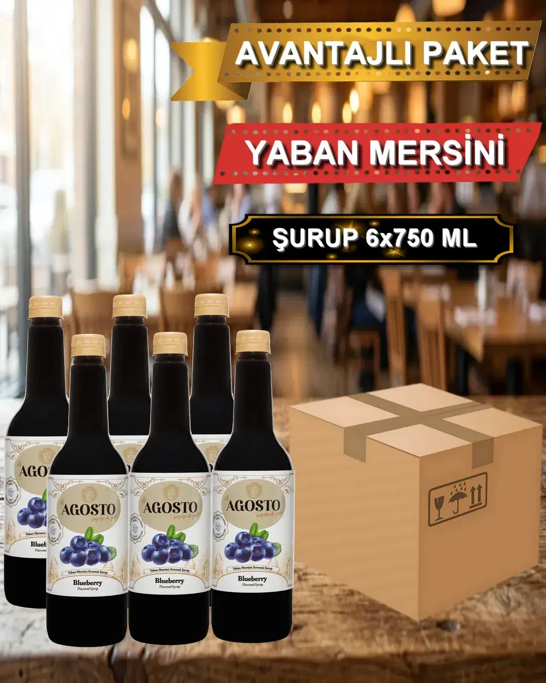 Yaban Mersini Aromalı Şurup  750 ml - AVANTAJLI KOLİ - (6*750ml)