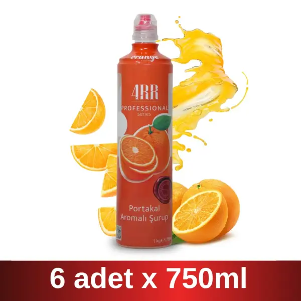 4RR | Portakal Aromalı Şurup | 750 ml x 6 Adet Koli