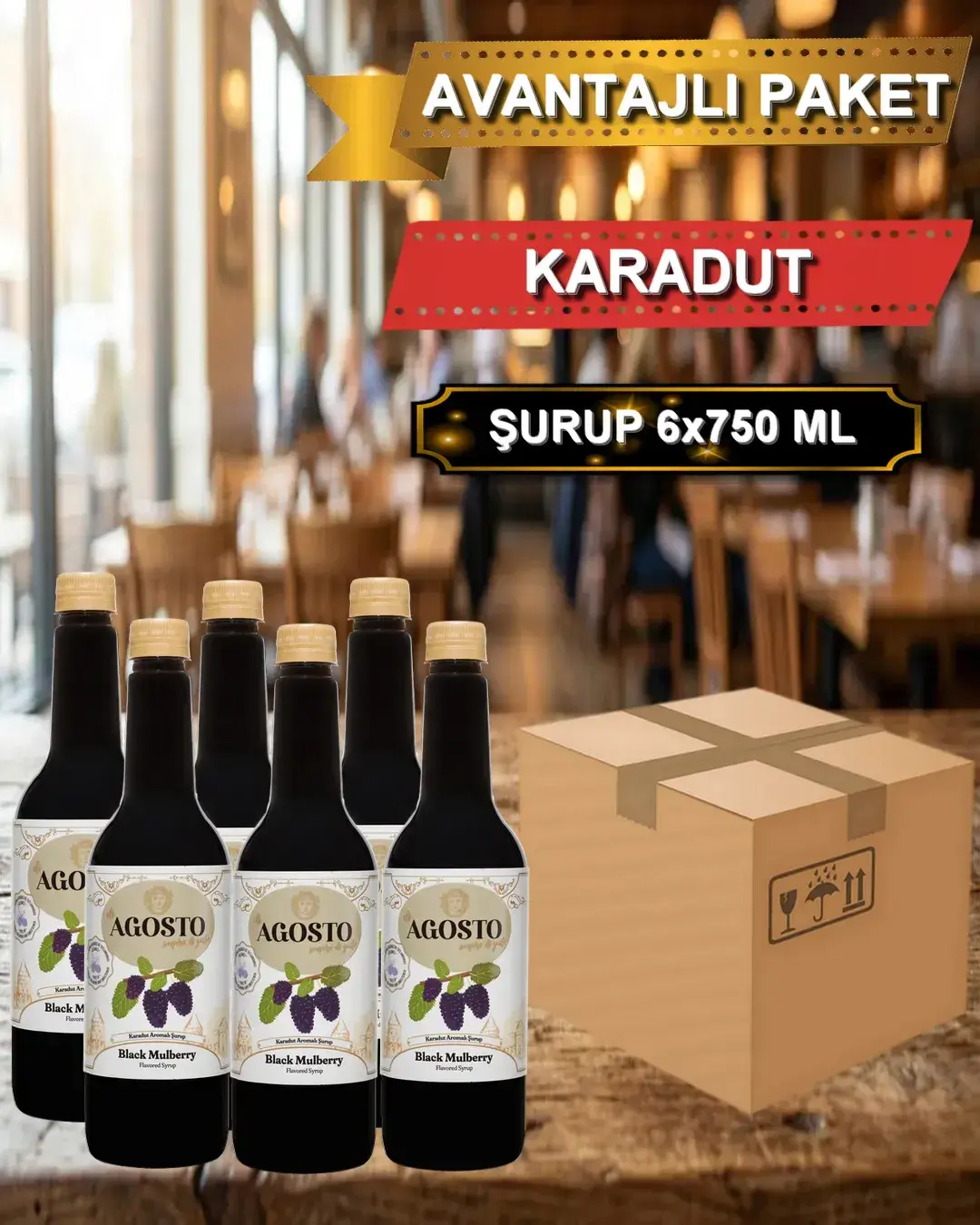 Karadut Aromalı Şurup 750 ml - AVANTAJLI KOLİ - (6*750ml)