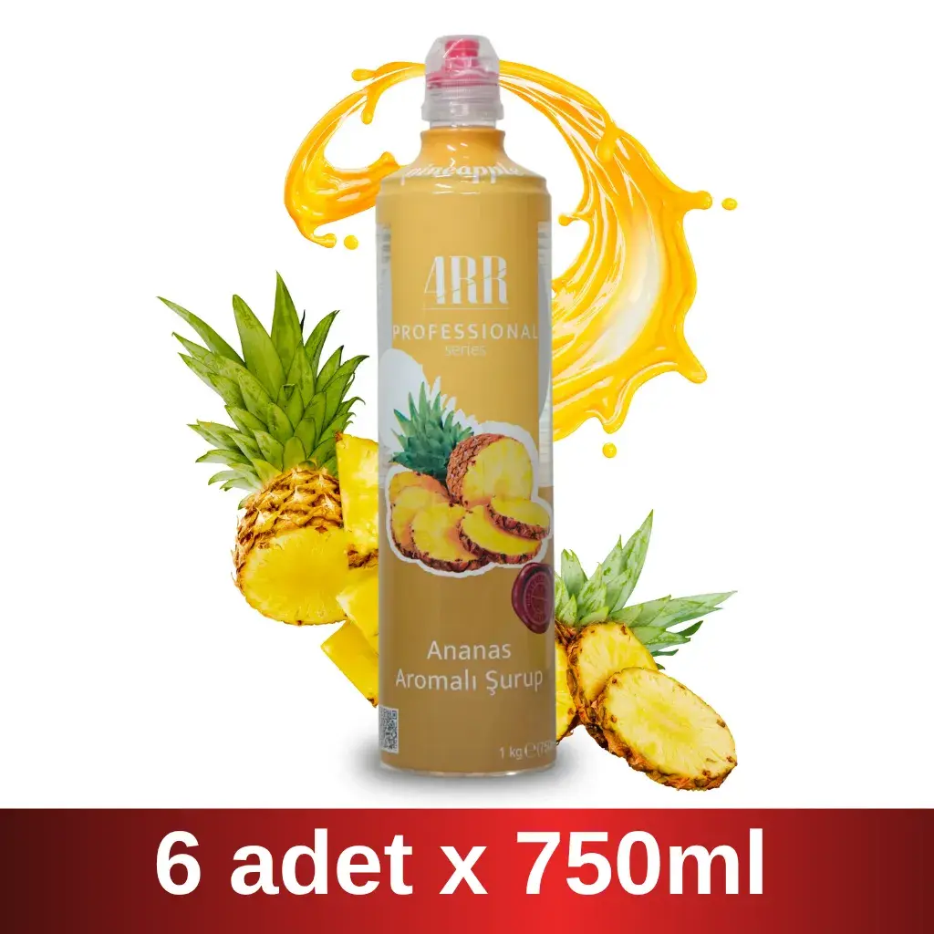 4RR | Ananas Aromalı Şurup | 750 ml x 6 Adet Koli