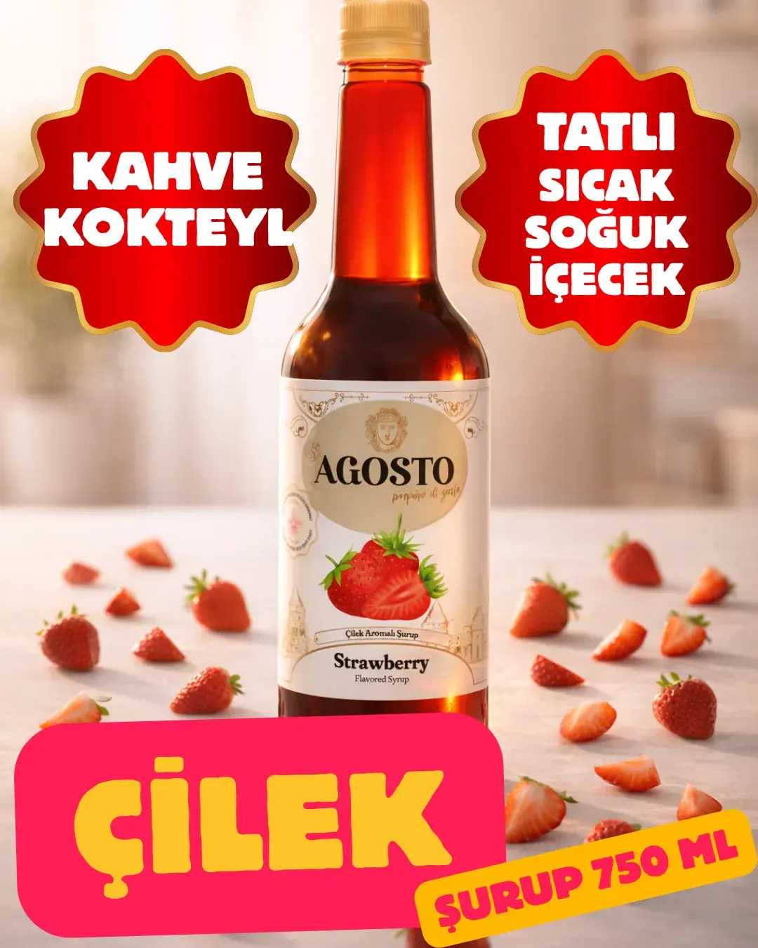 Çilek Aromalı Şurup 750 ml