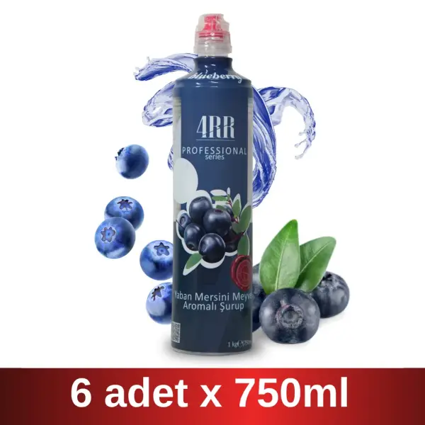 4RR | Yaban Mersini Aromalı Şurup | 750 ml x 6 Adet Koli