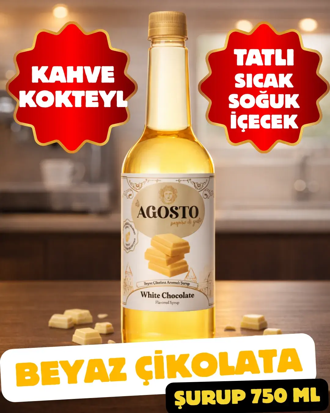 Beyaz Çikolata Aromalı Kahve Şurubu 750 ml