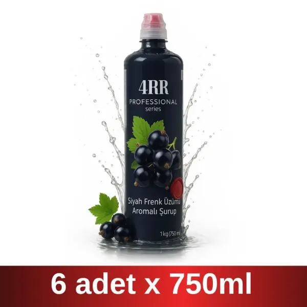 4RR | Frenk Üzümü Aromalı Şurup | 750 ml x 6 Adet Koli