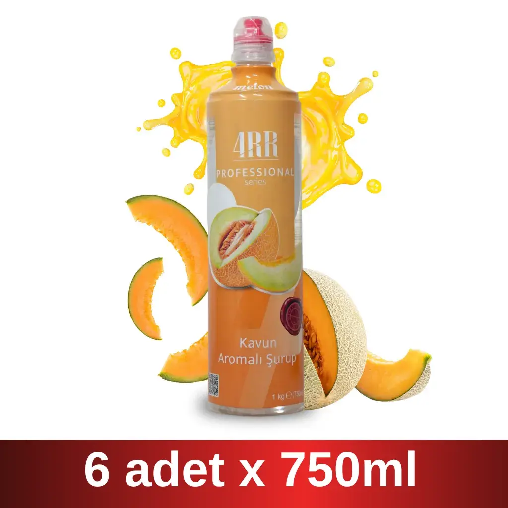 4RR | Kavun Aromalı Şurup | 750 ml x 6 Adet Koli