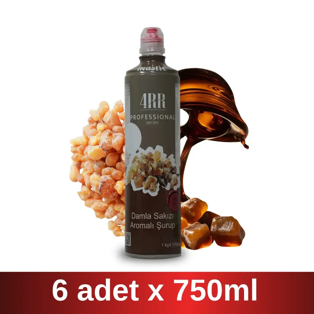 4RR | Damla Sakız Aromalı Şurup | 750 ml x 6 Adet Koli