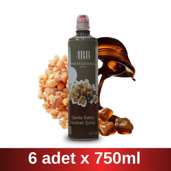 4RR | Damla Sakız Aromalı Şurup | 750 ml x 6 Adet Koli