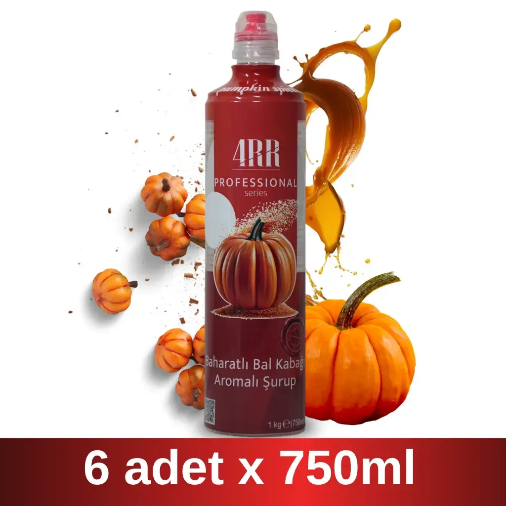 4RR | Baharatlı Bal Kabağı Aromalı Şurup | 750 ml x 6 Adet Koli