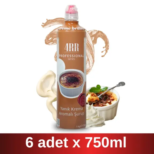 4RR | Yanık Krema Aromalı Şurup | 750 ml x 6 Adet Koli
