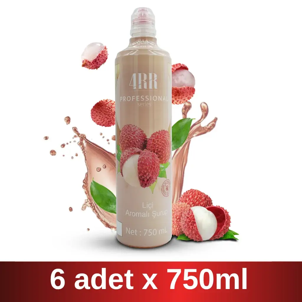 4RR | Liçi Aromalı Şurup | 750 ml x 6 Adet Koli