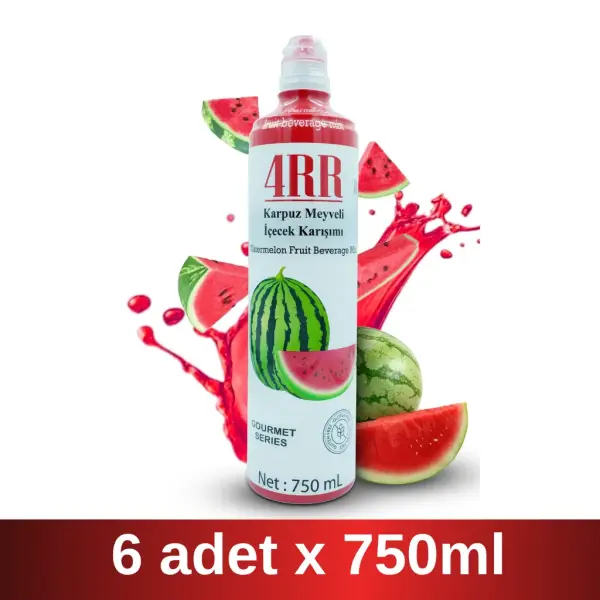 4RR | Karpuz Meyveli içecek Karışımı | 750 ml x 6 Adet Koli