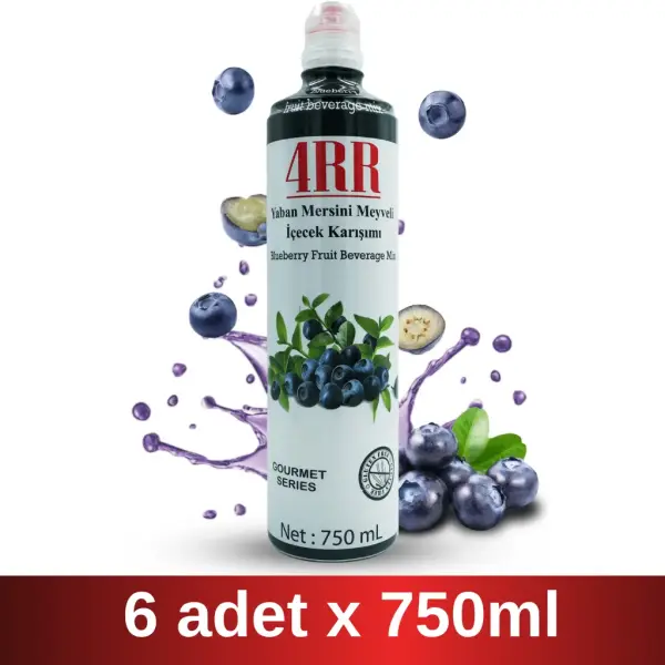 4RR | Yaban Mersini Meyveli içecek Karışımı | 750 ml x 6 Adet Koli