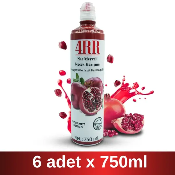 4RR | Nar Meyveli içecek Karışımı | 750 ml x 6 Adet Koli