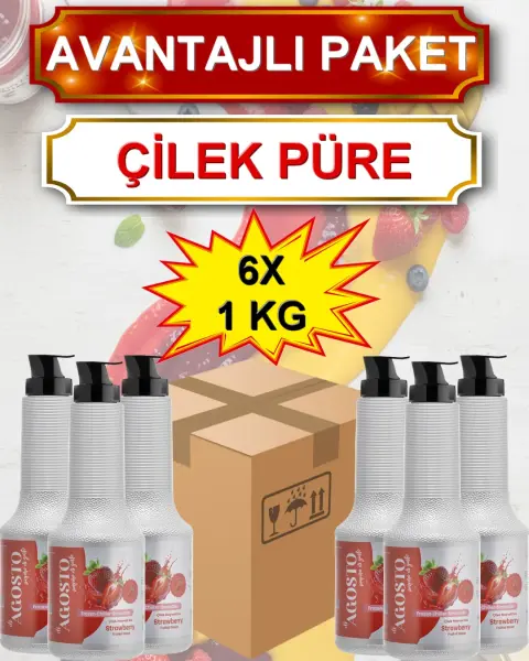 Çilek Püre&Sos - 1 kg - AVANTAJLI KOLİ - (6*1000gr)