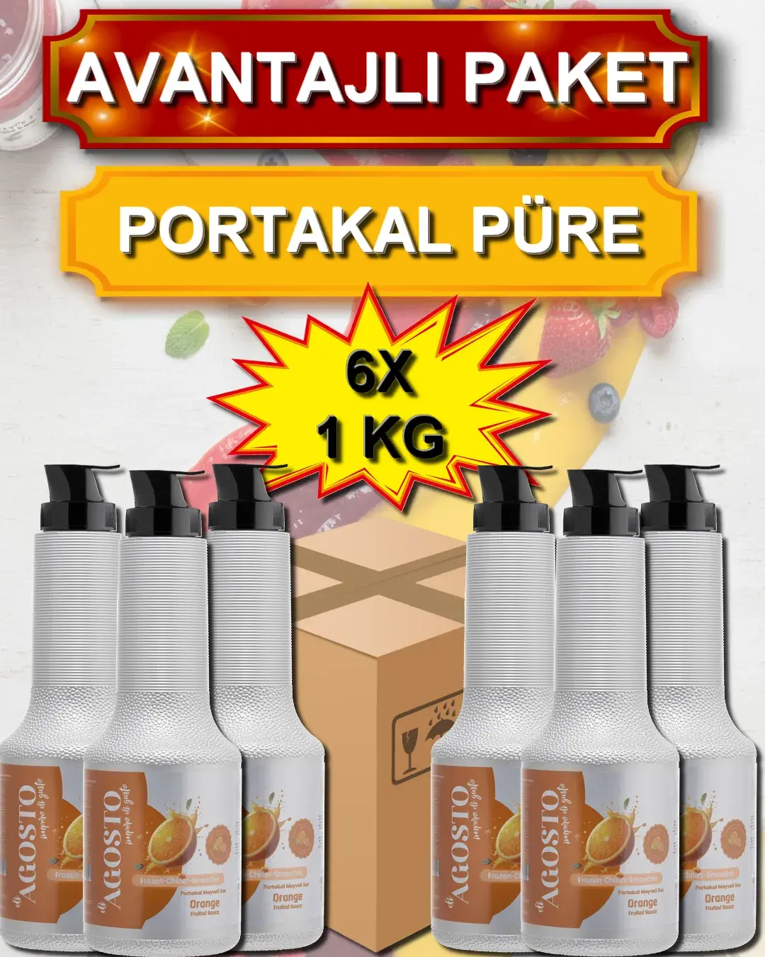 Portakal Püre&Sos - 1 kg - AVANTAJLI KOLİ - (6*1000gr)