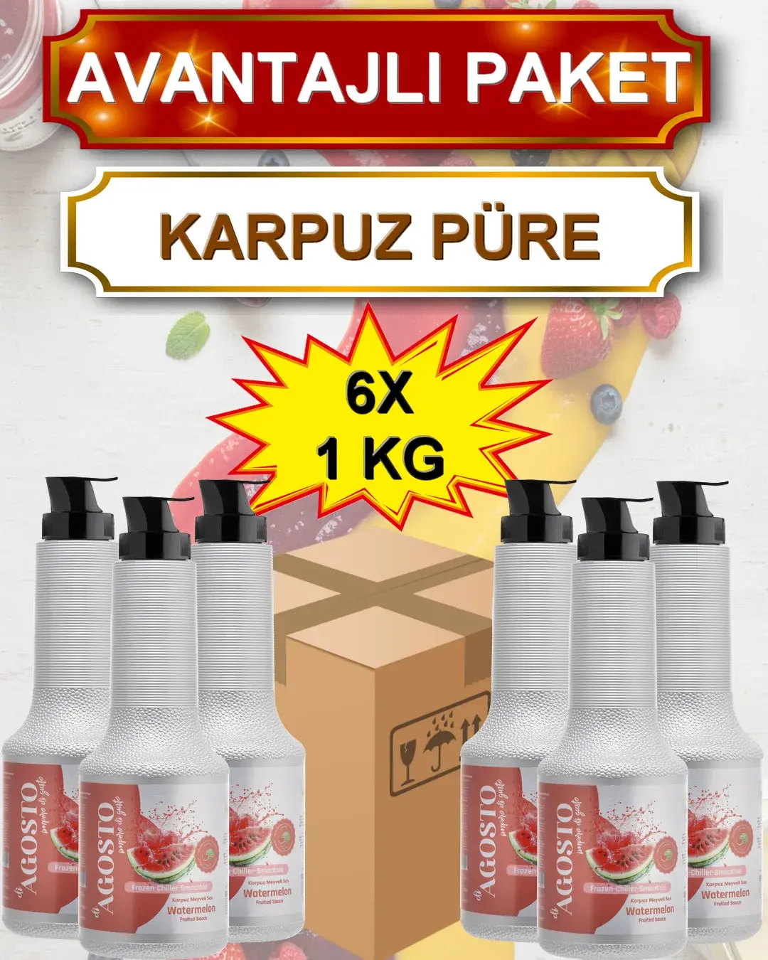 Karpuz Püre&Sos - 1 kg - AVANTAJLI KOLİ - (6*1000gr)