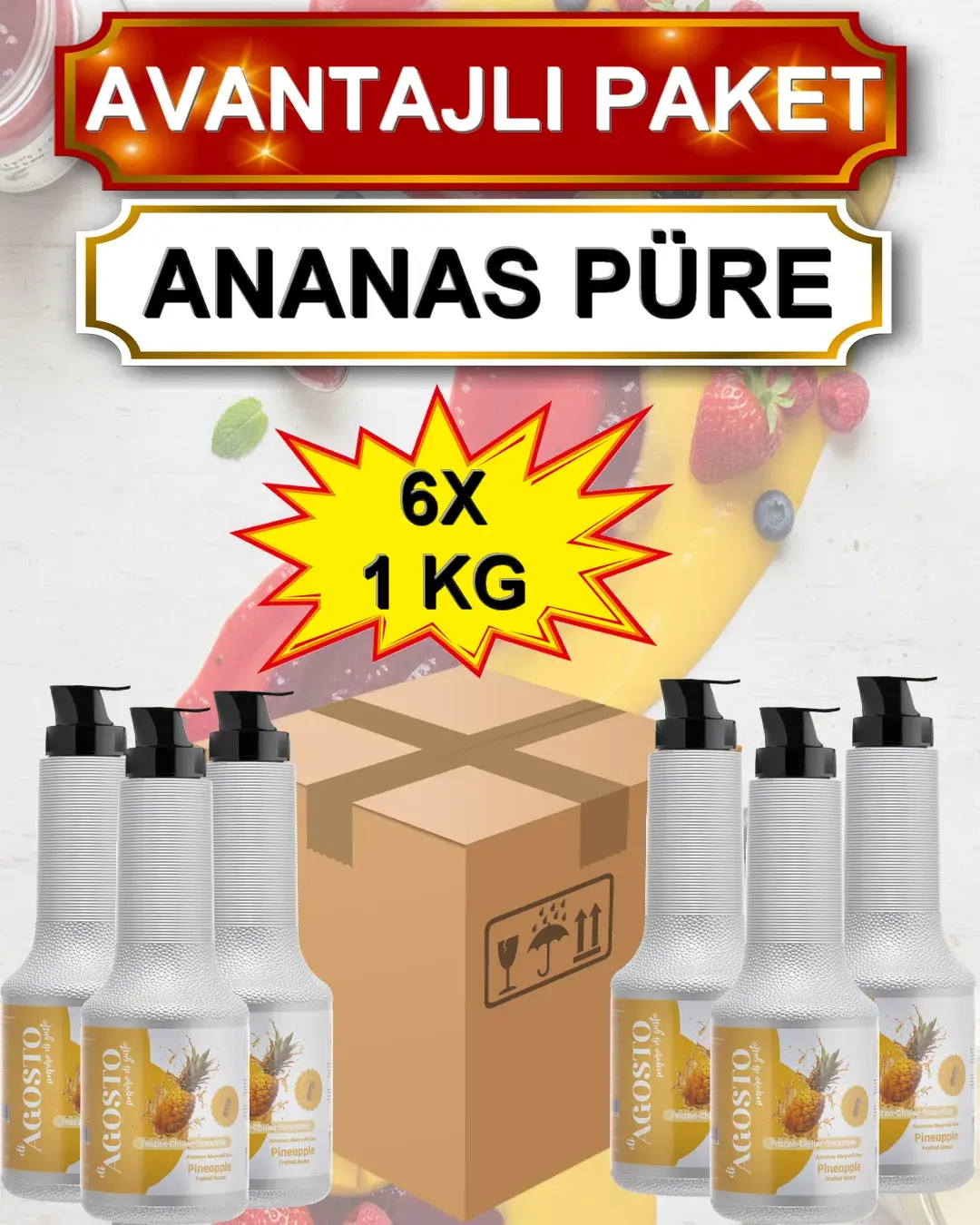 Ananas Püre&Sos - 1 kg - AVANTAJLI KOLİ - (6*1000gr)