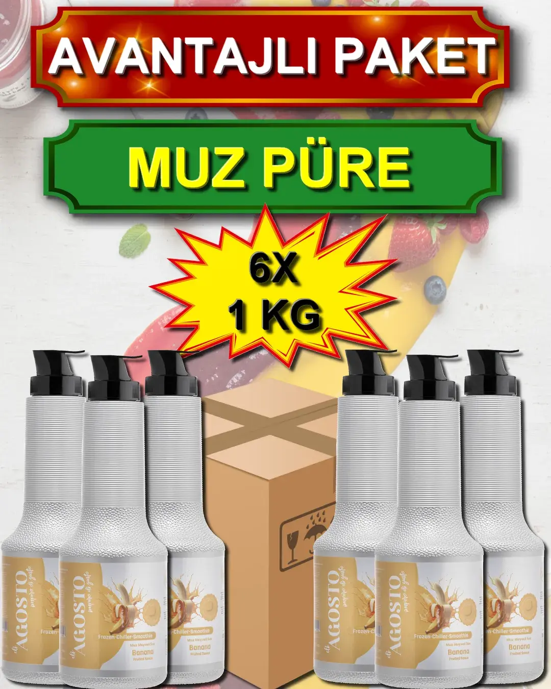 Muz Püre&Sos - 1 kg - AVANTAJLI KOLİ - (6*1000gr)