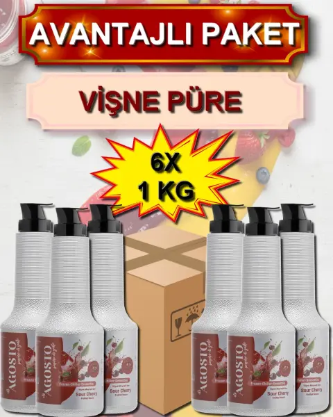 Vişne Püre&Sos - 1 kg - AVANTAJLI KOLİ - (6*1000gr)