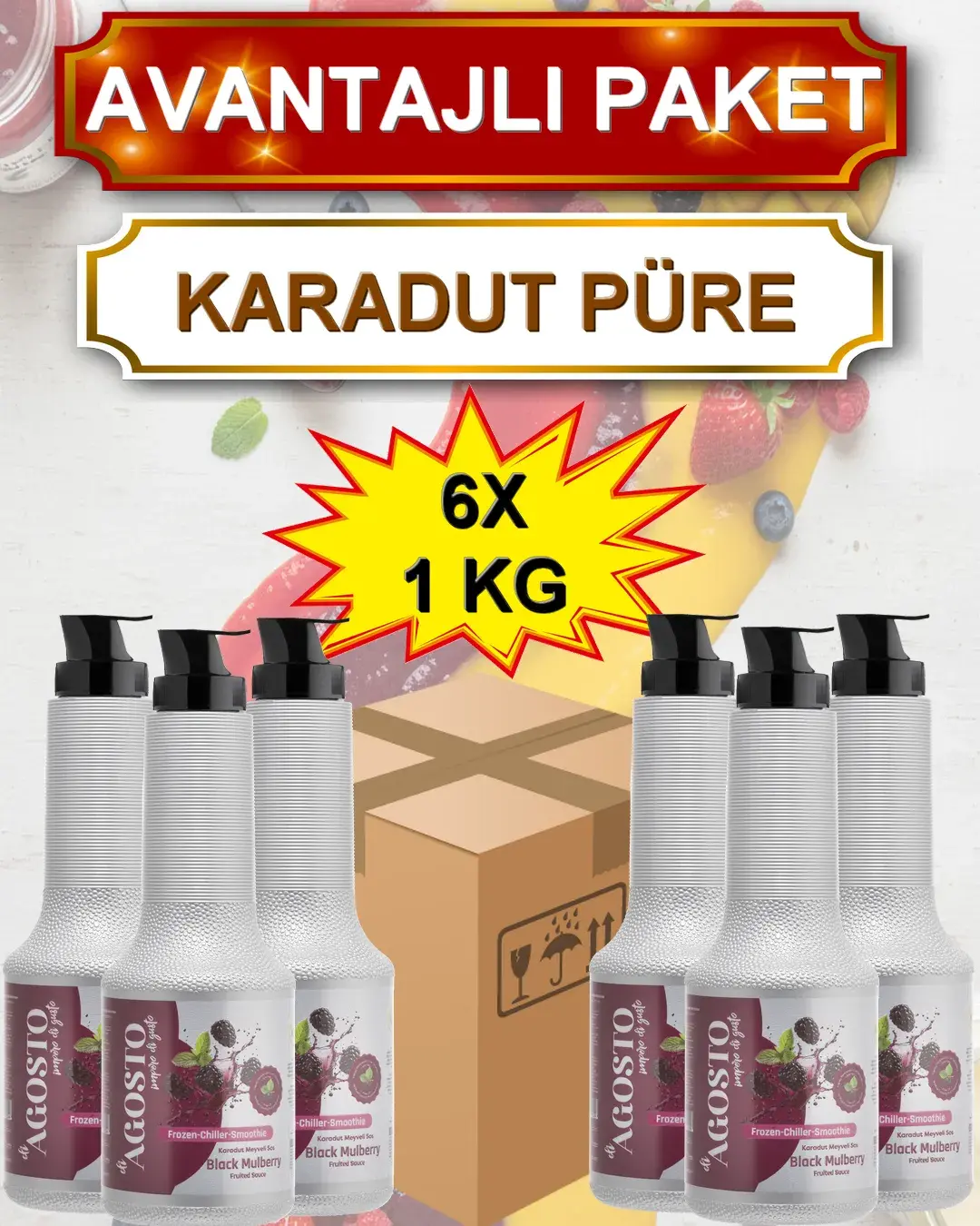 Karadut Püre&Sos - 1 kg - AVANTAJLI KOLİ - (6*1000gr)