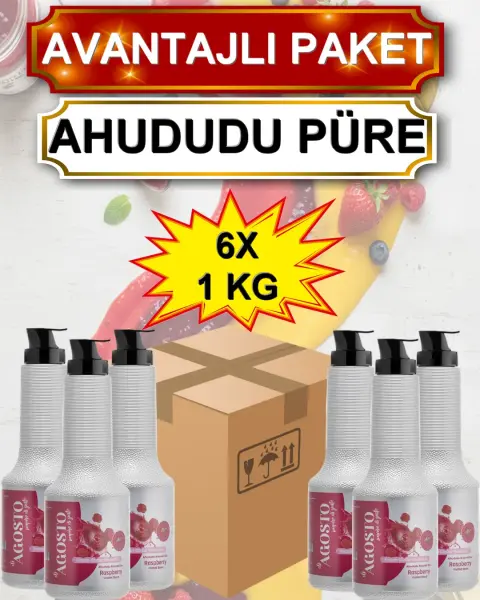 Ahududu Püre&Sos - 1 kg - AVANTAJLI KOLİ - (6*1000gr)