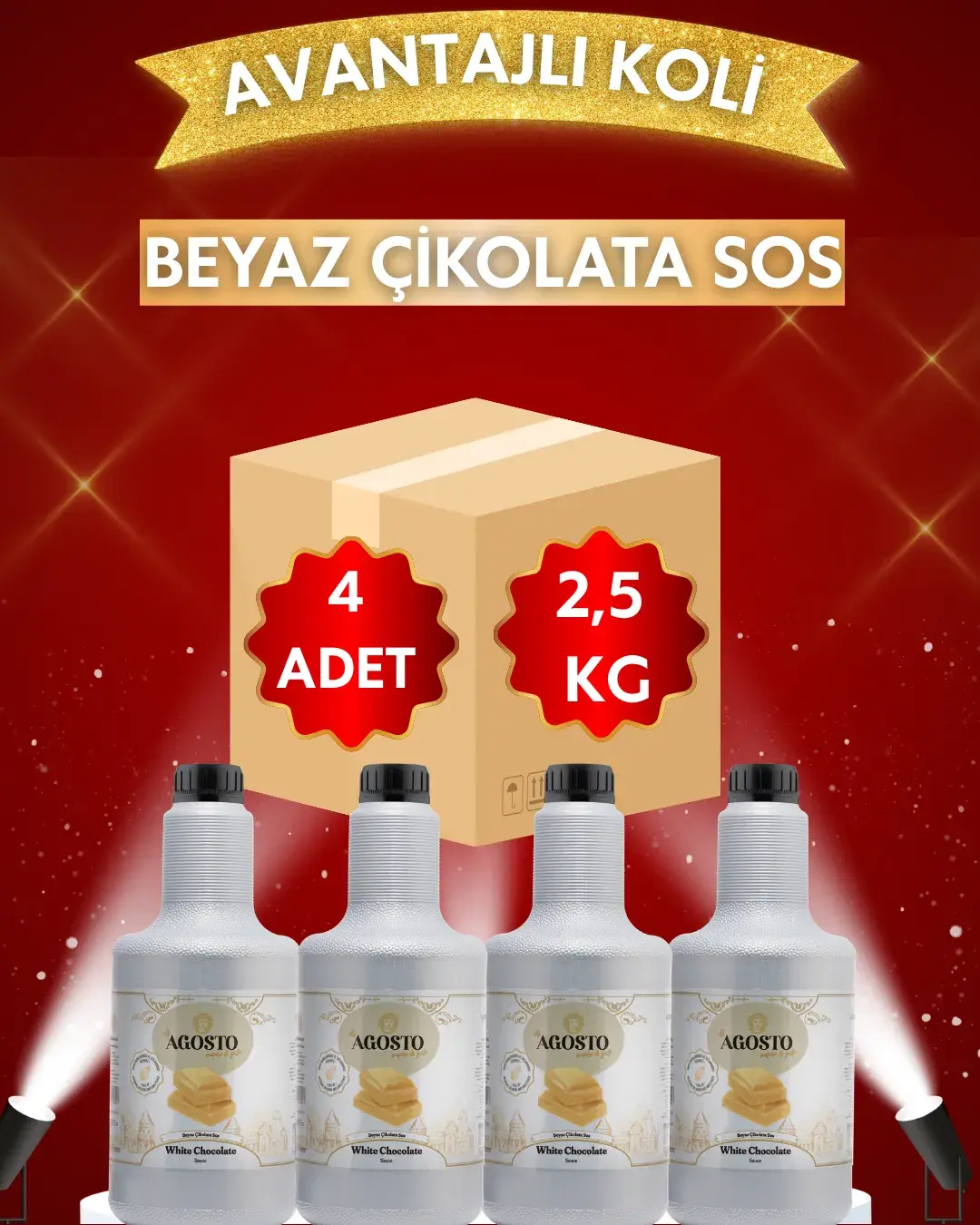 Beyaz Çikolata Sos - 2,5kg - AVANTAJLI KOLİ - (4*2500gr)