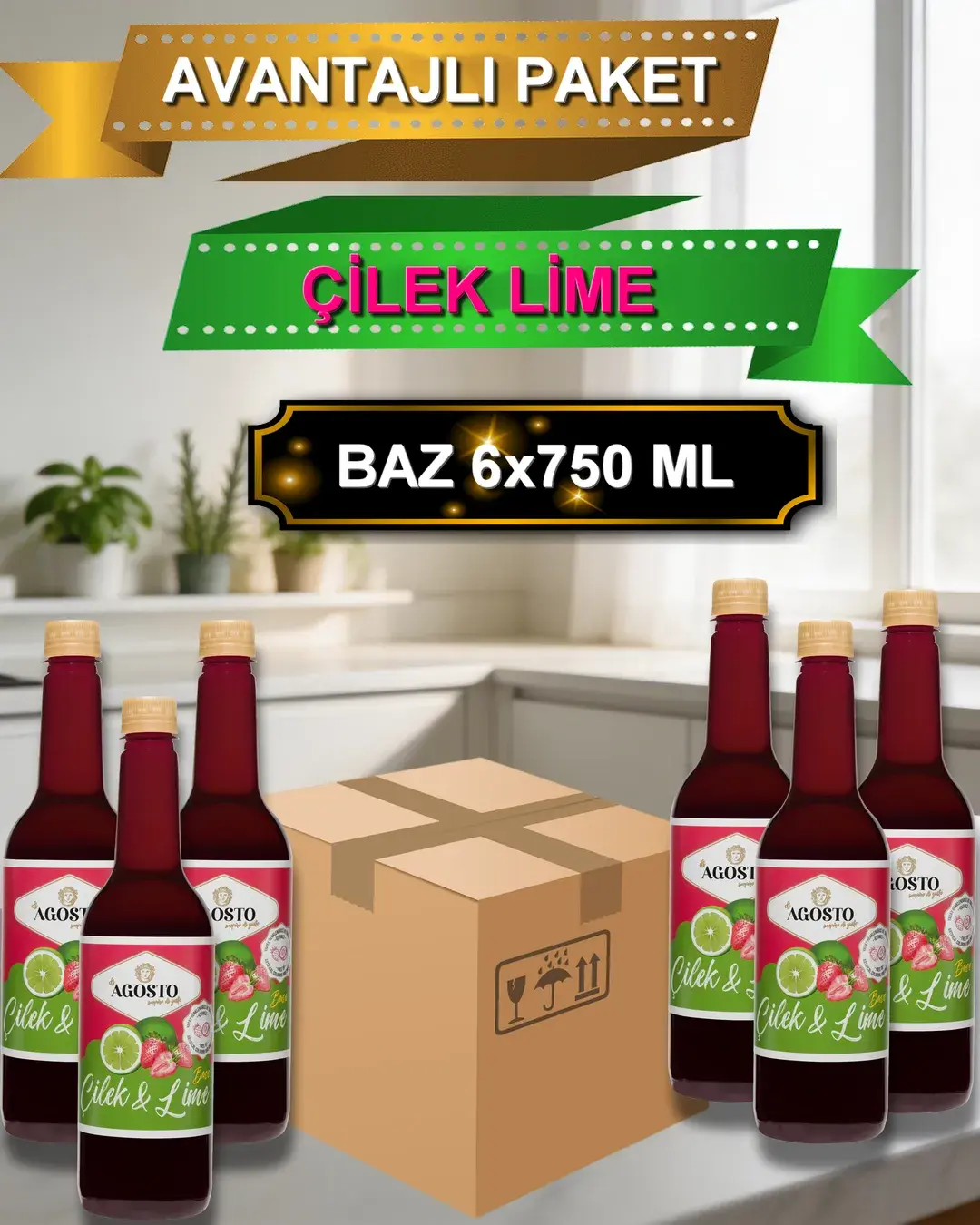 Çilek Lime Bazı - 750ml - AVANTAJLI KOLİ - (6*750ml)