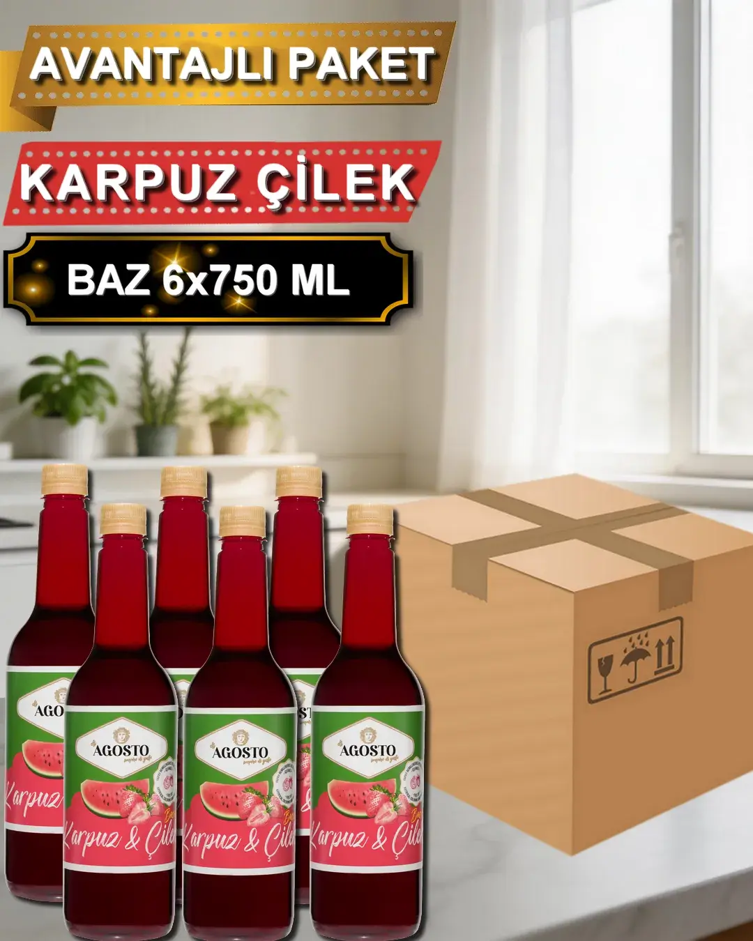 Karpuz & Çilek Bazı - 750ml - AVANTAJLI KOLİ - (6*750ml)