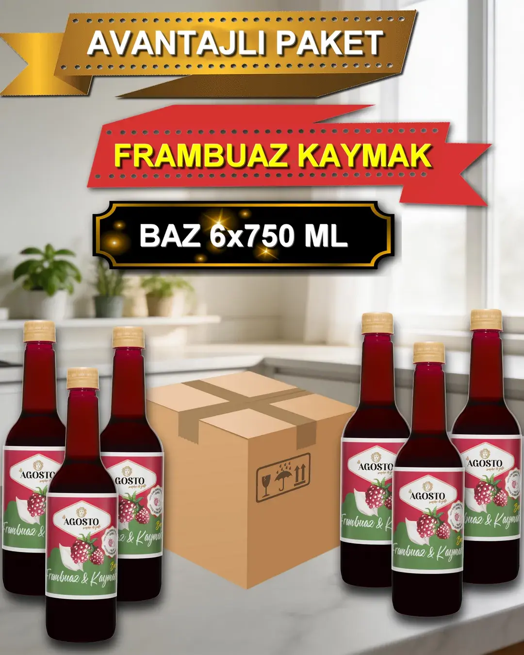 Frambuaz & Kaymak Bazı - 750ml - AVANTAJLI KOLİ - (6*750ml)