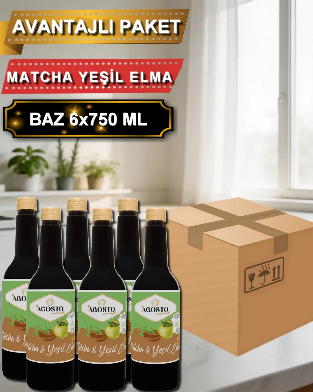 Matcha & Yeşil Elma Bazı - 750ml - AVANTAJLI KOLİ - (6*750ml)