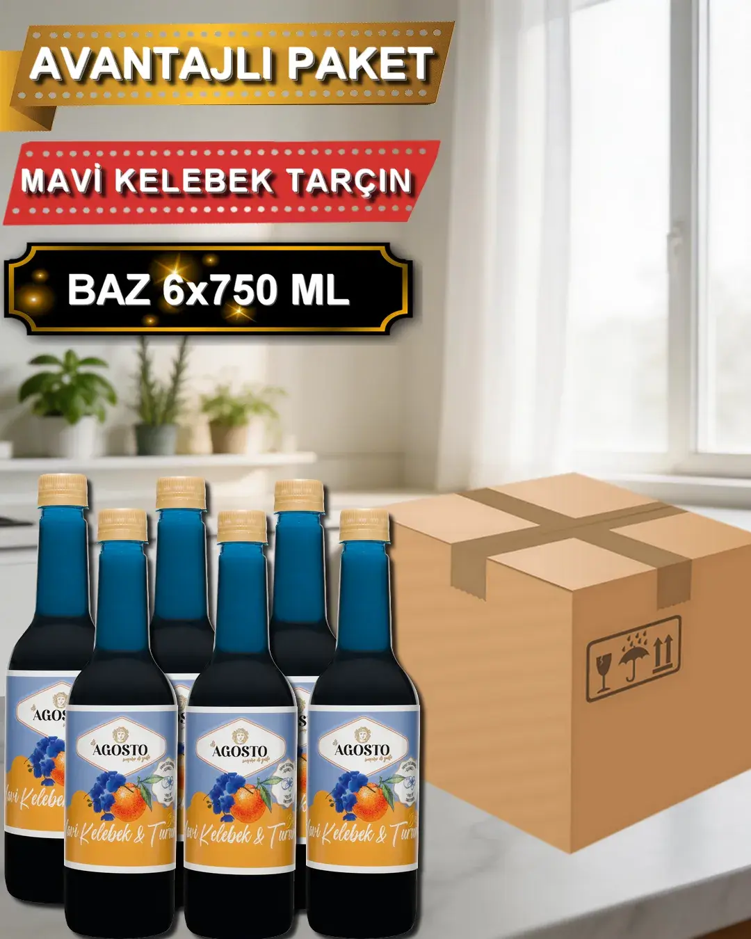 Mavi Kelebek & Turunç Bazı - 750ml - AVANTAJLI KOLİ - (6*750ml)