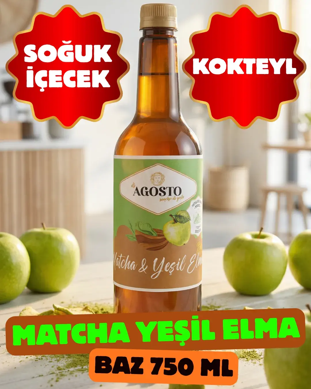Matcha & Yeşil Elma Bazı - 750ml