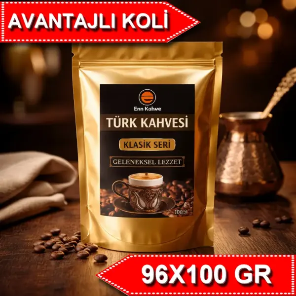 Türk Kahvesi - Klasik Seri - 100gr - Geleneksel Lezzet - AVANTAJLI KOLİ - (96*100gr)