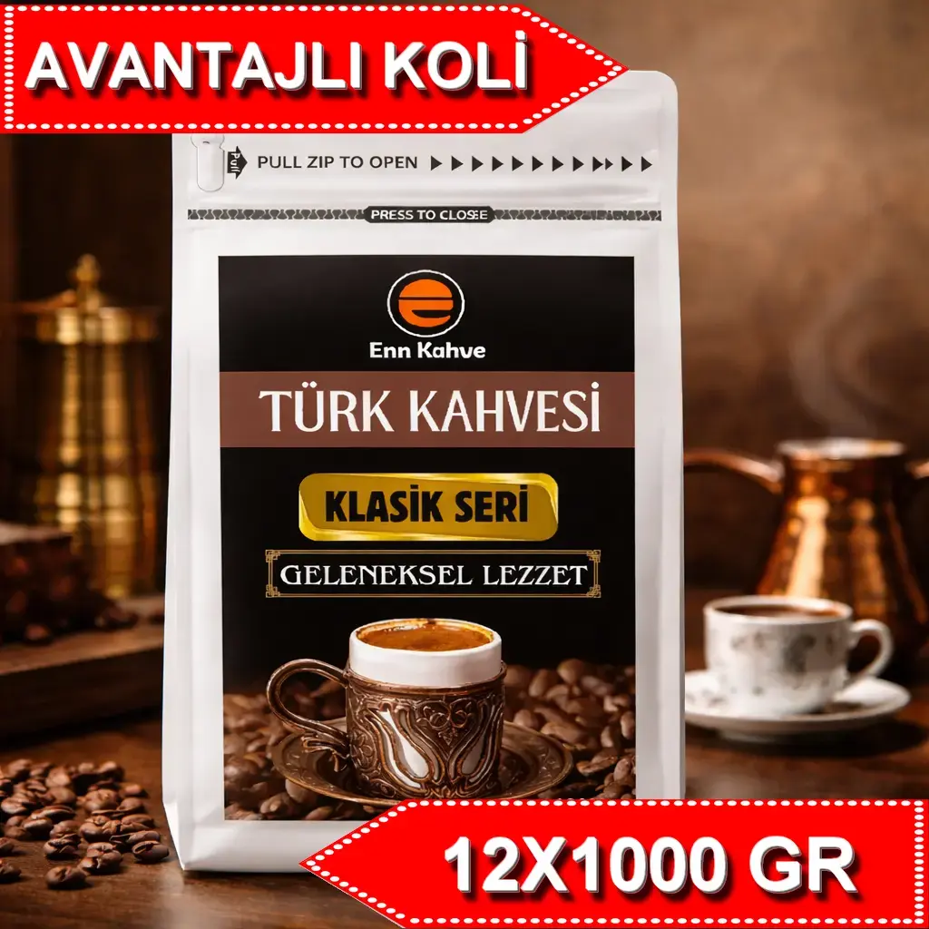Türk Kahvesi - Klasik Seri - 1000gr - Geleneksel Lezzet - AVANTAJLI KOLİ - (12*1000gr)
