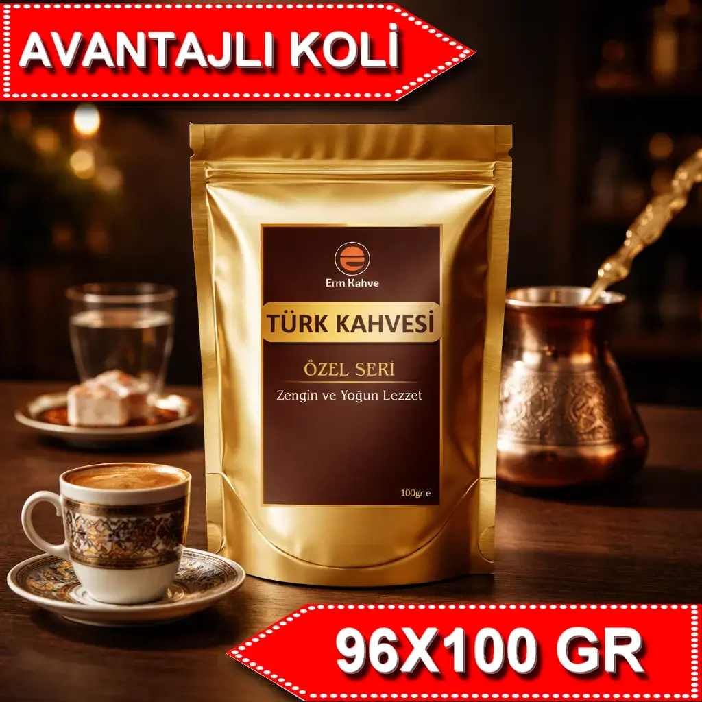 Türk Kahvesi - Özel Seri - 100gr - Zengin ve Yoğun Lezzet - AVANTAJLI KOLİ - (96*100gr)