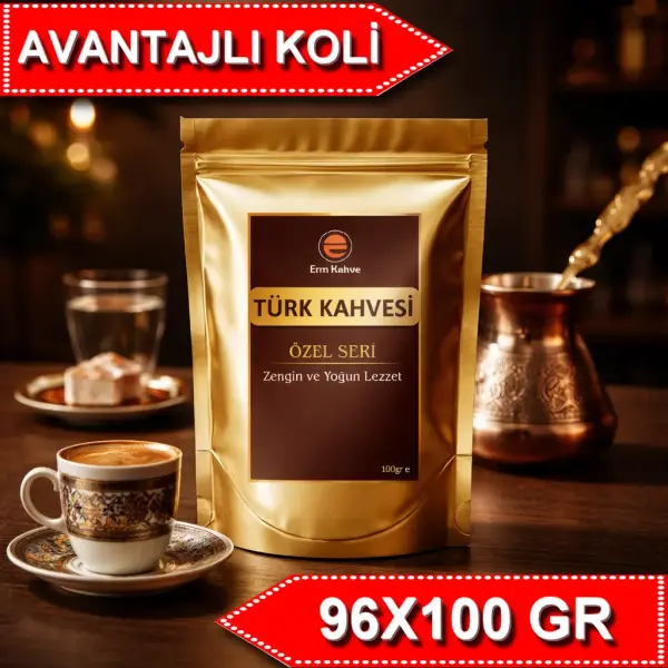 Türk Kahvesi - Özel Seri - 100gr - Zengin ve Yoğun Lezzet - AVANTAJLI KOLİ - (96*100gr)