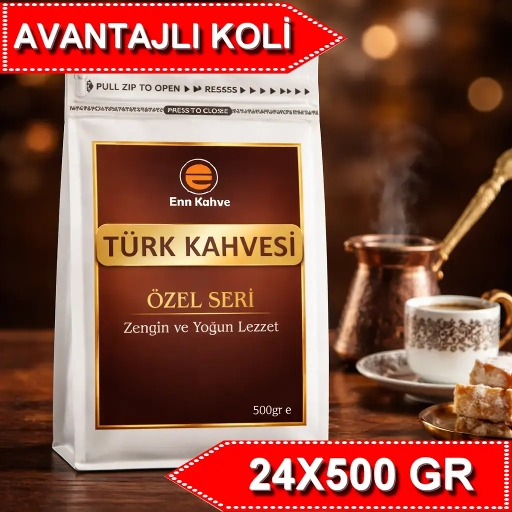 Türk Kahvesi - Özel Seri - 500gr - Zengin ve Yoğun Lezzet - AVANTAJLI KOLİ - (24*500gr)