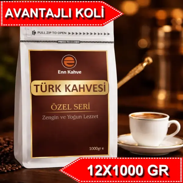 Türk Kahvesi - Özel Seri - 1000gr  - Zengin ve Yoğun Lezzet - AVANTAJLI KOLİ - (12*1000gr)